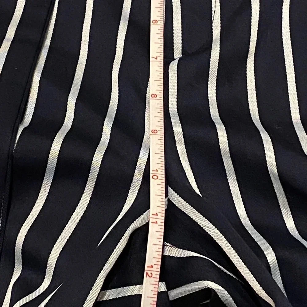 New! Banana Republic Blake Crop wide leg pants Navy stripe Linen 16295